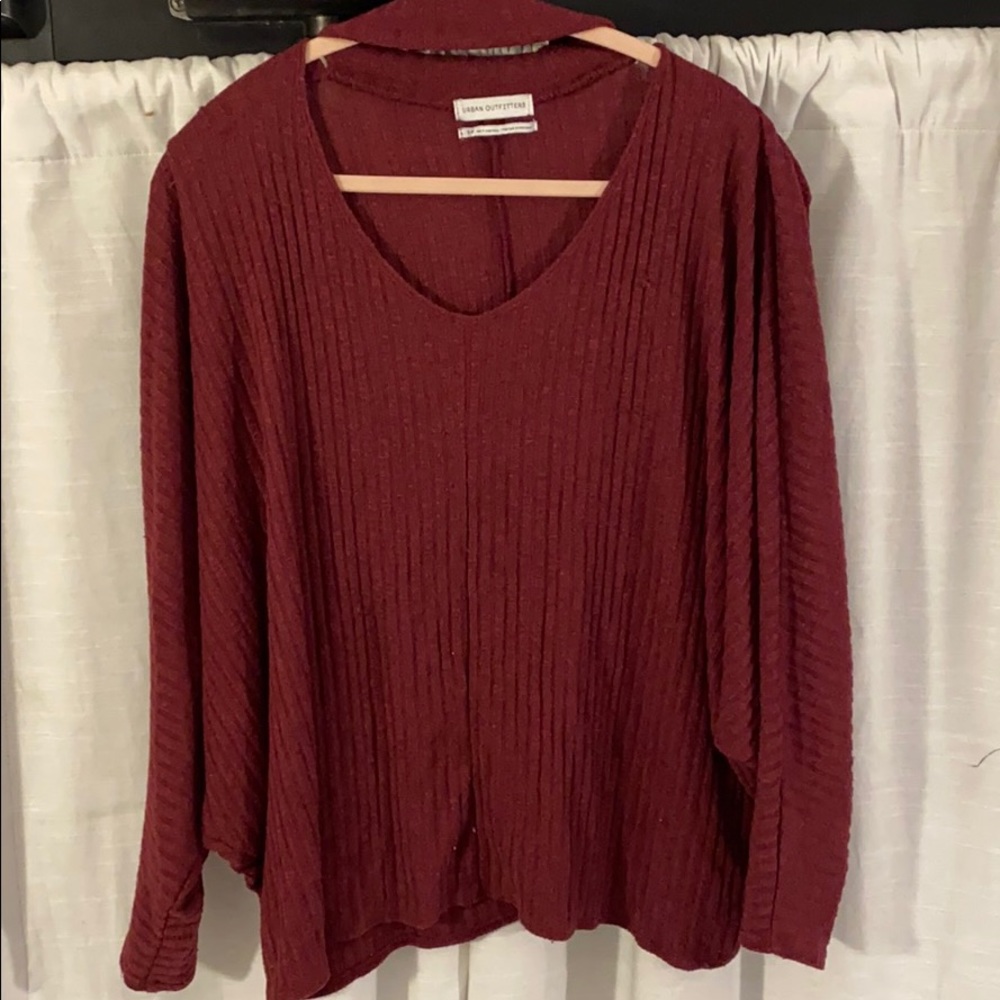 Burgundy Oversized Light Sweater